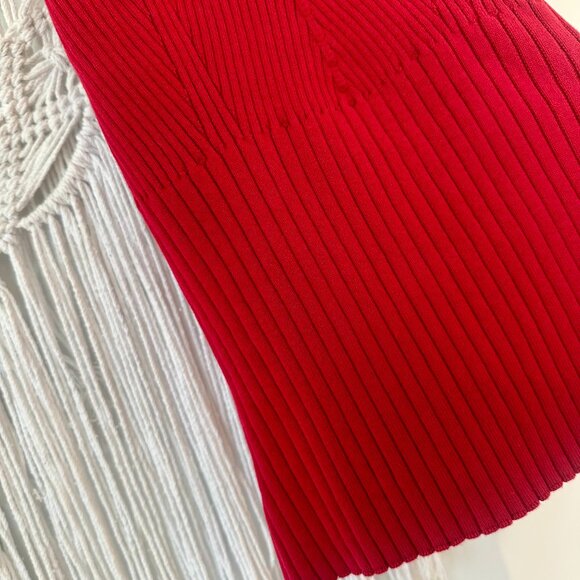 Reformation Delia Ribbed Halter Top in Lipstick NWT - Picture 4 of 7